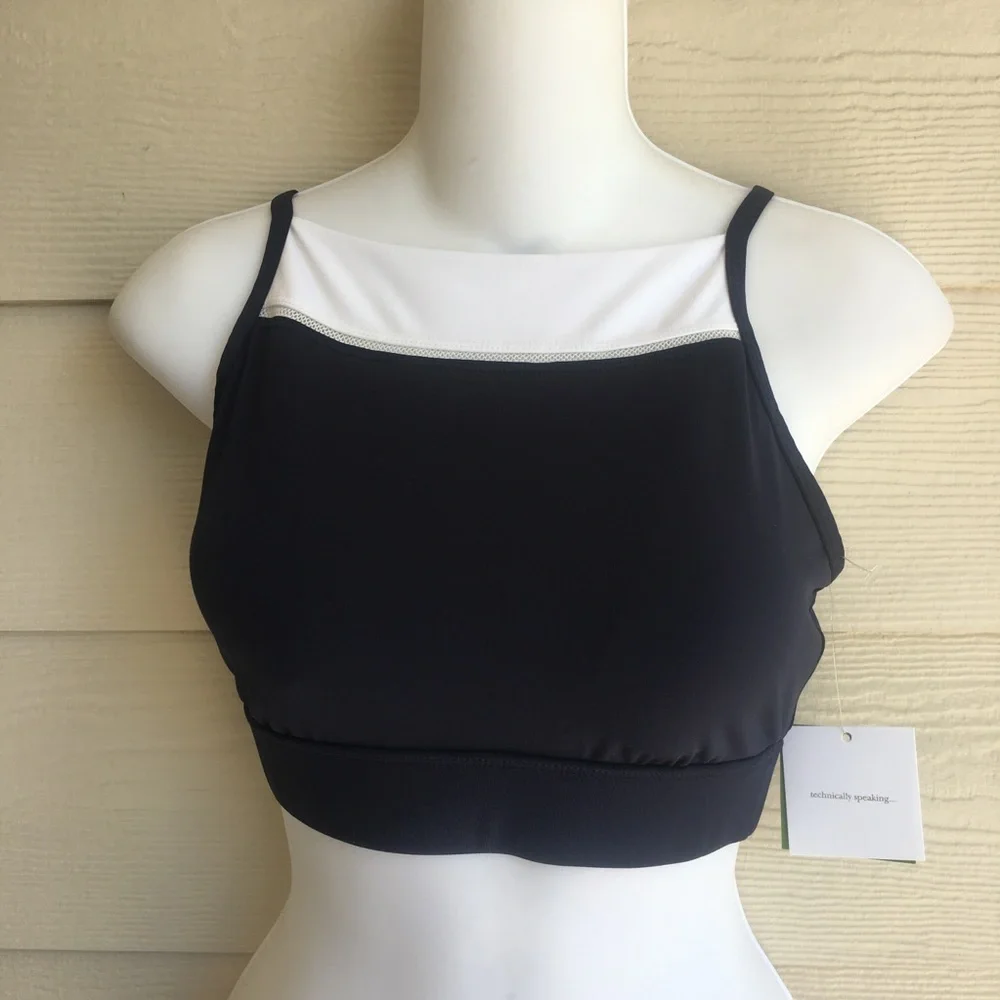 Kate Spade New York Navy White Colorblock Sports Bra Tank Size Small NWT